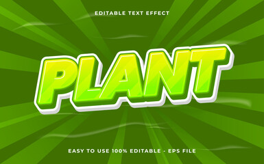 Poster - Editable text effect plant 3d Cartoon template style premium vector