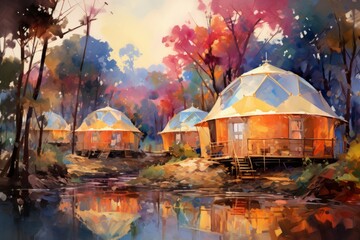 Canvas Print - Glamping - Generative AI