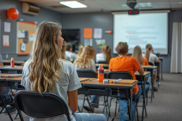 Wall Mural - A volunteer orientation session at a nonprofit organization, where new recruits learn about their roles and responsibilities in making a positive impact.  Generative Ai.