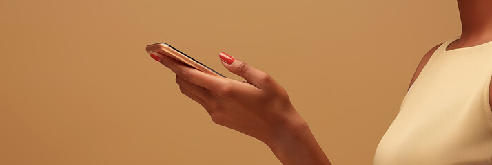 Photo of female hands with smartphone