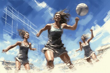 Poster - Beach volleyball - Generative AI