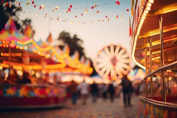 Canvas Print - Carnival rides - Generative AI