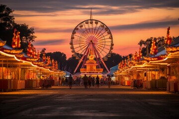 Canvas Print - Carnival rides - Generative AI