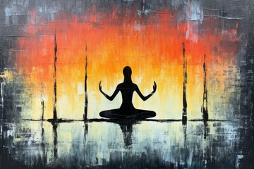 Wall Mural - Outdoor yoga - Generative AI