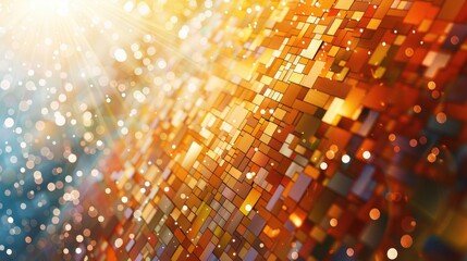 Poster - Colorful abstract mosaic brown background with shine