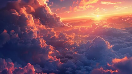 Wall Mural - Beauty of clouds at sunrise and sunset