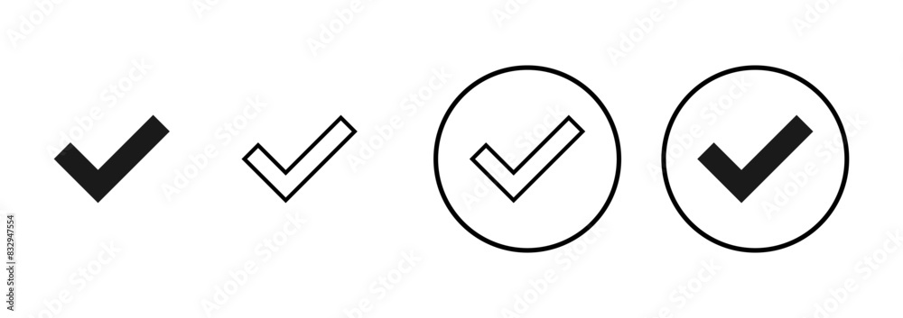 Check icon vector isolated on white background. check mark icon. check ...
