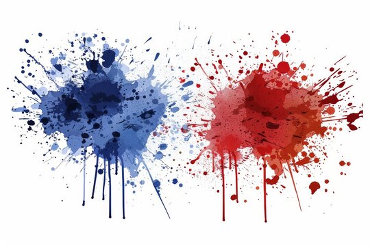 French flag illustration with brush strokes and paint splashes.