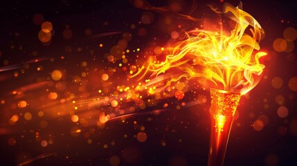 Wall Mural - Illustration of Olympic torch with flame.