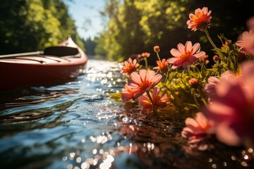 Sticker - Summer kayaking - Generative AI