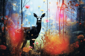 Wall Mural - Summer wildlife - Generative AI