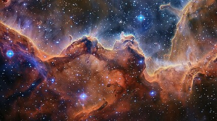 Cosmic Nebula with Stars: NASA-Supplied Elements