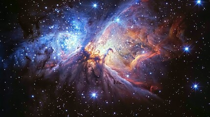 Cosmic Nebula with Stars: NASA-Supplied Elements