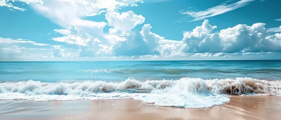 Wall Mural - beautiful seaside wallpaper with blue sky and amazing bright light