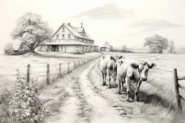 Wall Mural - Summer farm life - Generative AI