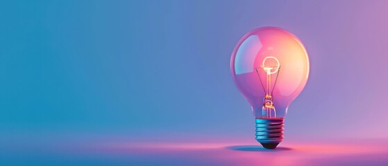 Wall Mural - light bulb illustration wallpaper on a gradient blue and purple background