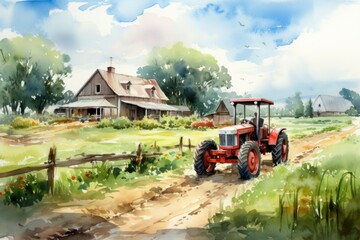 Wall Mural - Summer farm life - Generative AI