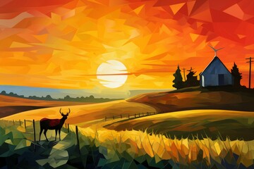 Canvas Print - Summer farm life - Generative AI