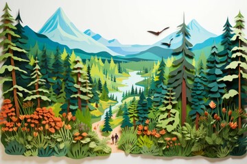 Wall Mural - Summer hiking trails - Generative AI