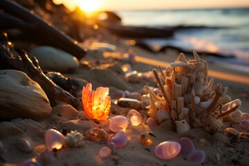 Canvas Print - Summer beachcombing - Generative AI