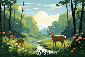 Poster - Summer wildlife sanctuaries - Generative AI