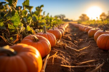 Canvas Print - Pumpkin patches - Generative AI