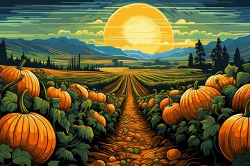 Sticker - Pumpkin patches - Generative AI