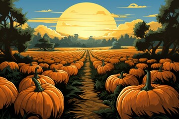 Sticker - Pumpkin patches - Generative AI