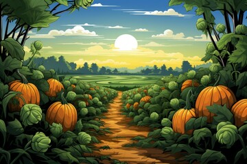 Sticker - Pumpkin patches - Generative AI