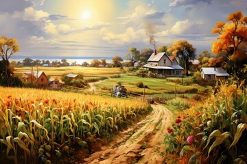 Canvas Print - Harvest scenes - Generative AI