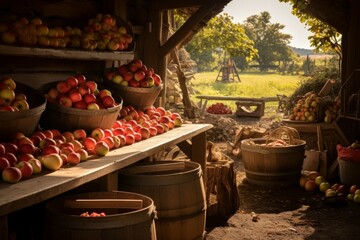 Canvas Print - Apple orchards - Generative AI