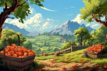 Poster - Apple orchards - Generative AI