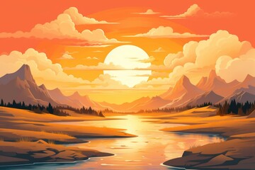 Canvas Print - Sunsets - Generative AI