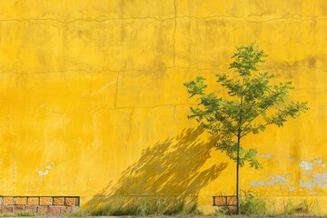 Wall Mural - Clear Yellow wall - generative ai