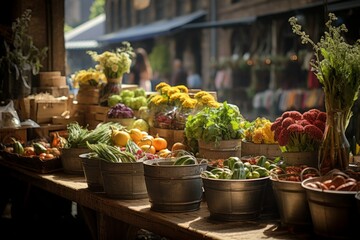 Canvas Print - Farmers' markets - Generative AI