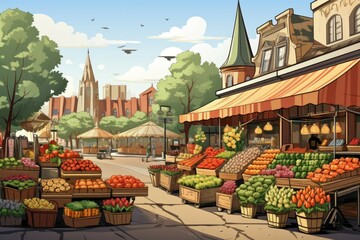 Wall Mural - Farmers' markets - Generative AI