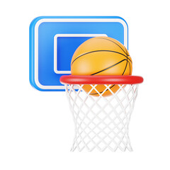 Aufkleber - 3d rendering basketball icon. 3d sport icon concept