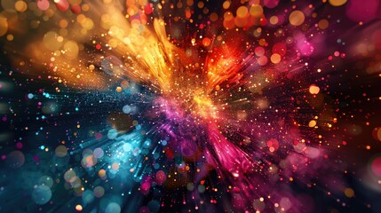 Wall Mural - Colorful abstract background with vibrant light streaks and bokeh effect creating a dynamic, energetic, and lively visual impact.