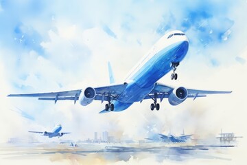 A watercolor of air transport