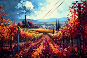 Wall Mural - Vineyards - Generative AI