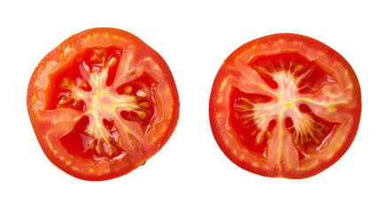 Wall Mural - Tomatoes, cut into two pieces transparent background.