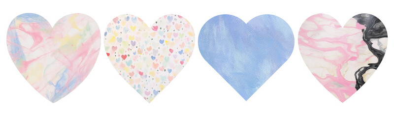 Sticker - Pastel heart png cut out element set