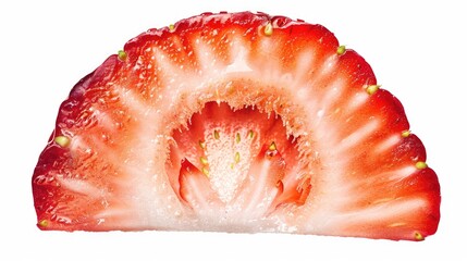Wall Mural - Fresh strawberry slice isolated on a white background with clipping path