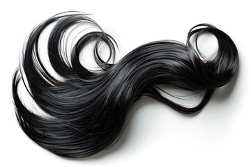 Wall Mural - Black hair isolated on white background