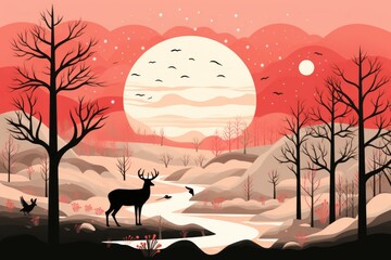 Wall Mural - Local wildlife - Generative AI