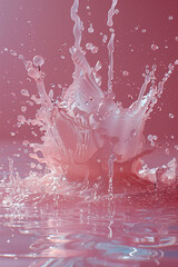 Canvas Print - pink water splash