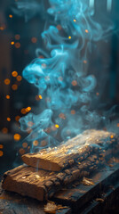 Wall Mural - incense sticks in a temple