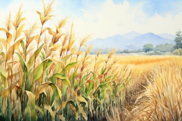 Wall Mural - Cornfields - Generative AI