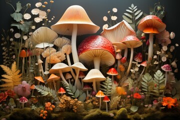 Poster - Mushrooms and fungi - Generative AI