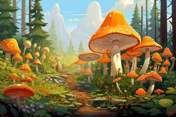 Poster - Mushrooms and fungi - Generative AI